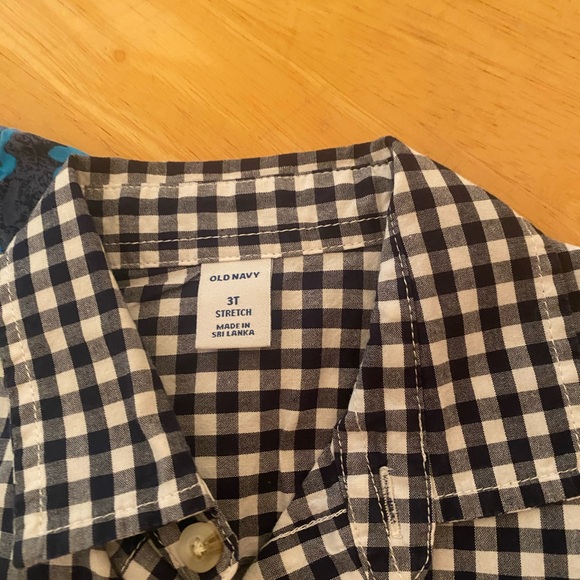 The Children’s Place Blue Dinosaur/Black Checkered Kids Shirts | 2-Piece Set 3T - Picture 3 of 3